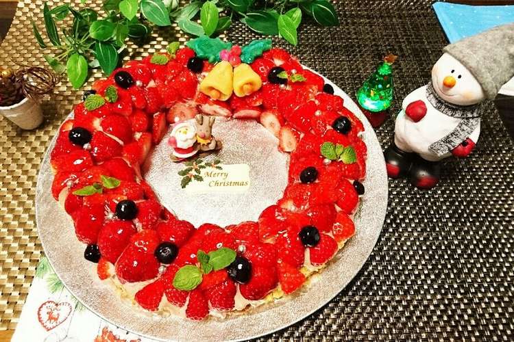 苺のクリスマスリースケーキ レシピ 作り方 By Puresmile クックパッド