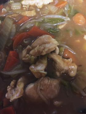 カレー豆乳鍋。鶏胸肉でもがっつり