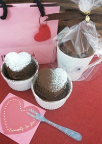 バレンタイン♡簡単ハートチョコっとケーキ
