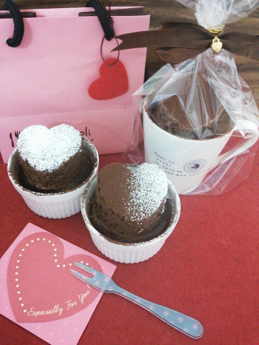 バレンタイン♡簡単ハートチョコっとケーキの画像