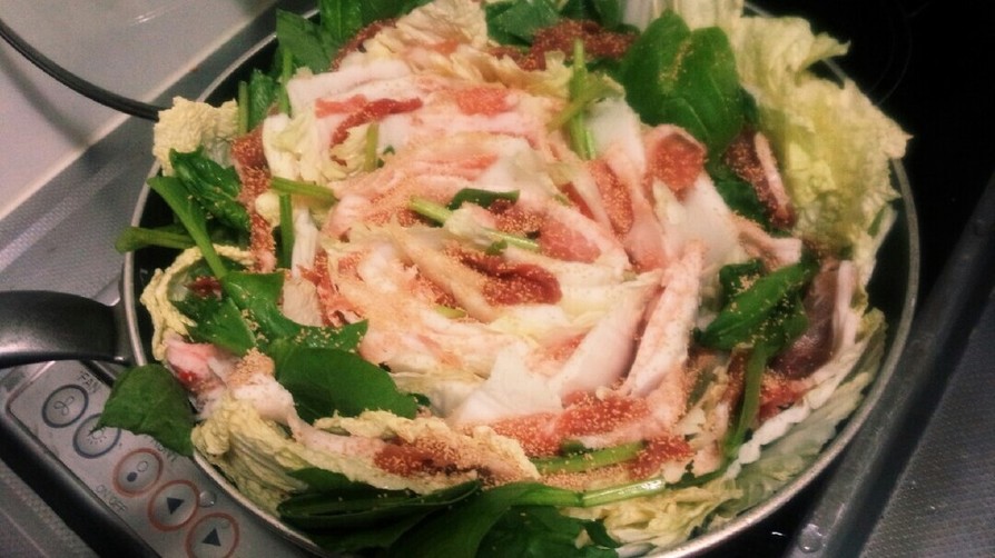 白菜と豚肉のミルフィーユ鍋（フライパン）の画像