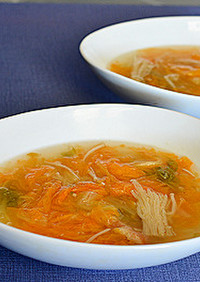 オレンジ白菜の簡単スープ