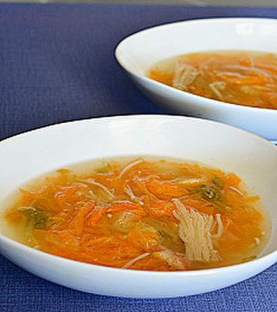 オレンジ白菜の簡単スープの写真