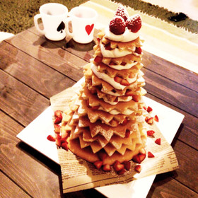 HMで簡単!クリスマスツリーケーキ♡