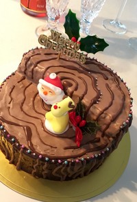 時短チョコスポンジ クリスマスケーキ☆♪