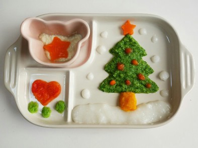 離乳食初期☆クリスマスプレート☆の写真