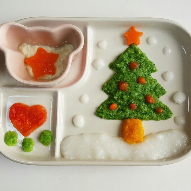 離乳食初期 クリスマスプレート レシピ 作り方 By Bluemoon8 クックパッド