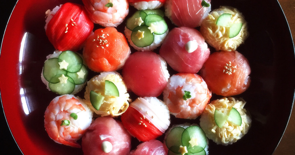 お祝いやパーティに 可愛い手まり寿司 レシピ 作り方 By 桃 クックパッド 簡単おいしいみんなのレシピが350万品