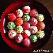 お祝いやパーティに♬可愛い手まり寿司の写真