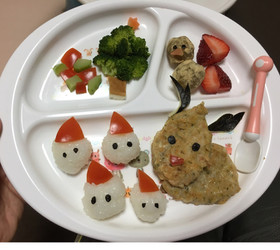 クリスマス離乳食後期プレート