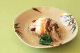 鯛とお赤飯の祝い蒸し~塩糀あんがけ~