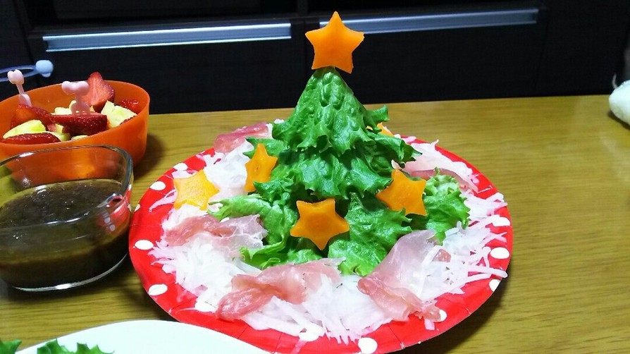 クリスマス☆パーティーにツリーサラダの画像