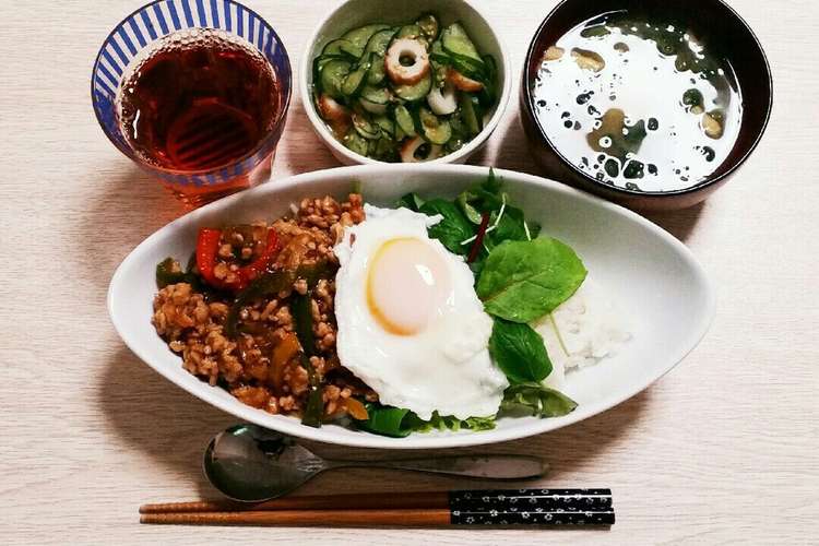 15分で簡単 カフェ風ガパオライス風ご飯 レシピ 作り方 By にーっしまみ クックパッド 簡単おいしいみんなのレシピが355万品