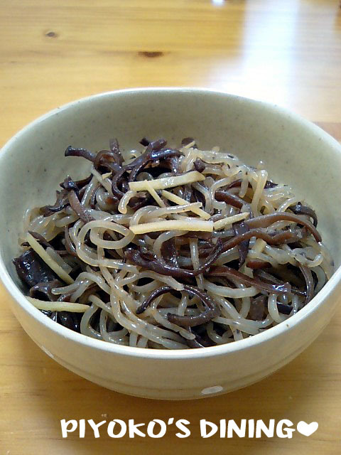 地味ウマ♬きくらげと糸蒟蒻の生姜炒めの画像