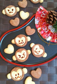 お正月・お年賀に☆簡単お猿さんクッキー。
