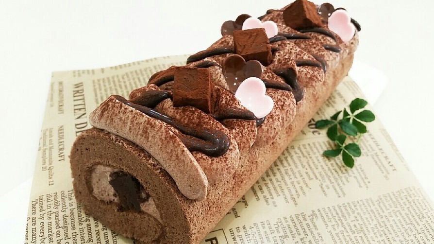 バレンタイン❤生チョコロールケーキの画像