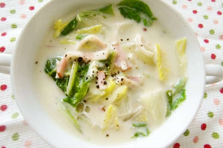 白菜とベーコンのごま豆乳スープ レシピ 作り方 By ごま和田萬 クックパッド 簡単おいしいみんなのレシピが352万品