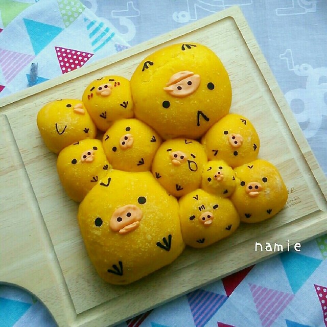 キイロイトリのかぼちゃちぎりパン レシピ 作り方 By Namie Ig クックパッド 簡単おいしいみんなのレシピが350万品