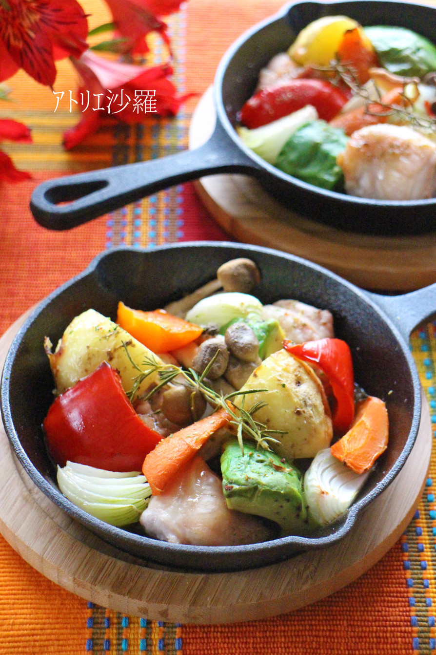 ターキーソーセージと野菜のスキレットのレシピ