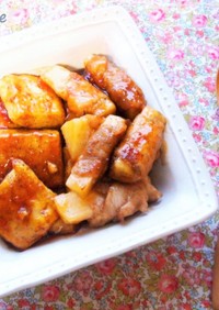 甘辛豆腐ステーキwith長芋の豚肉巻き