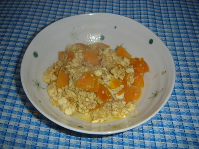 カレー風味の炒り豆腐の写真