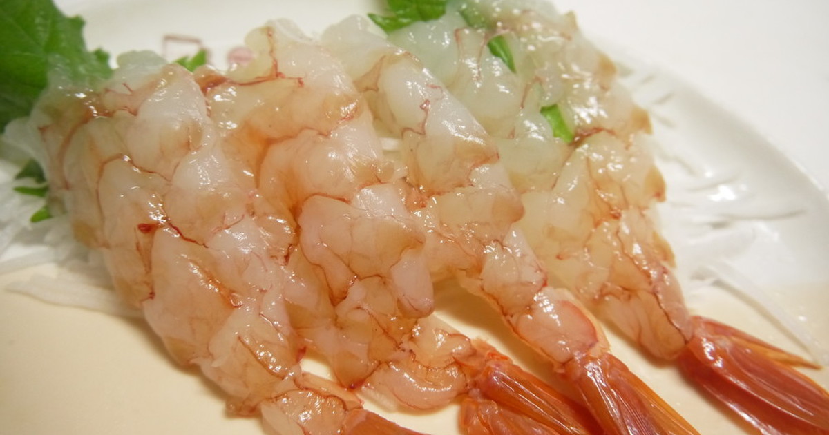 甘み引き立つ 赤えびお刺身 捌き方有 レシピ 作り方 By はまち クックパッド 簡単おいしいみんなのレシピが359万品