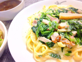 牛乳で簡単!ベーコンのクリームパスタ♪