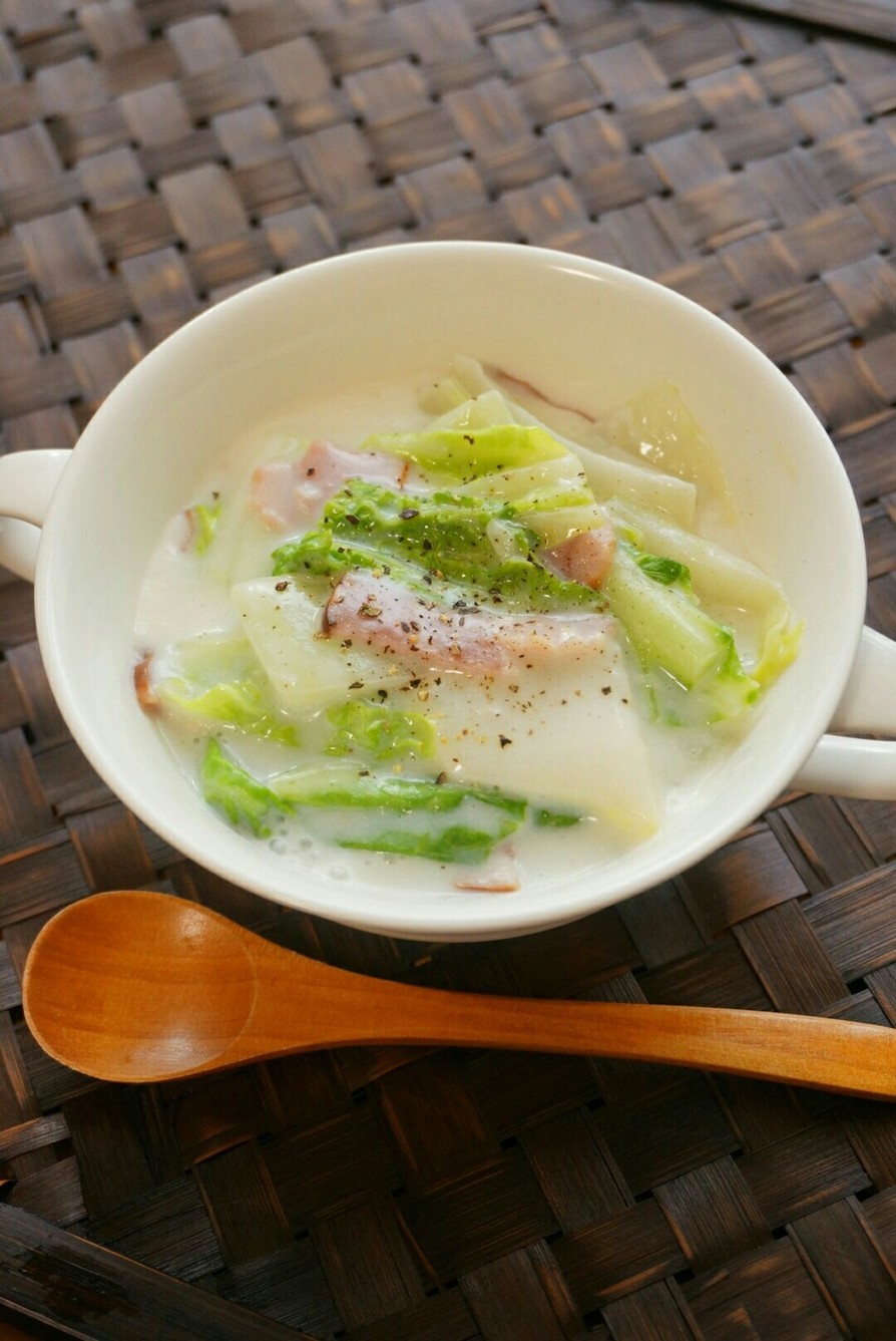 m白菜とベーコンの中華クリーム煮の画像