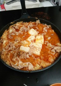 豚バラキャベツ辛味噌鍋