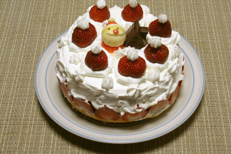 あまおうのフレジェ風クリスマスケーキ レシピ 作り方 By ｕ ｍｏｏｎ クックパッド