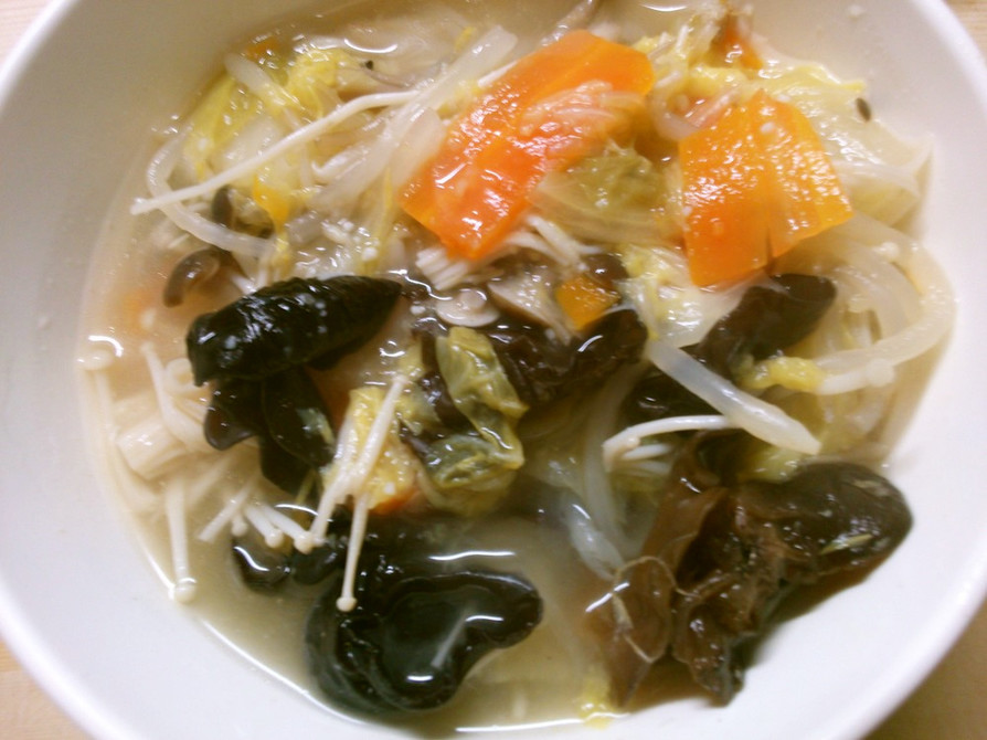 簡単！白菜ともやし キクラゲの中華スープの画像