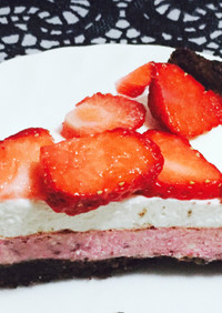 糖質制限◆苺チーズケーキの二層タルト