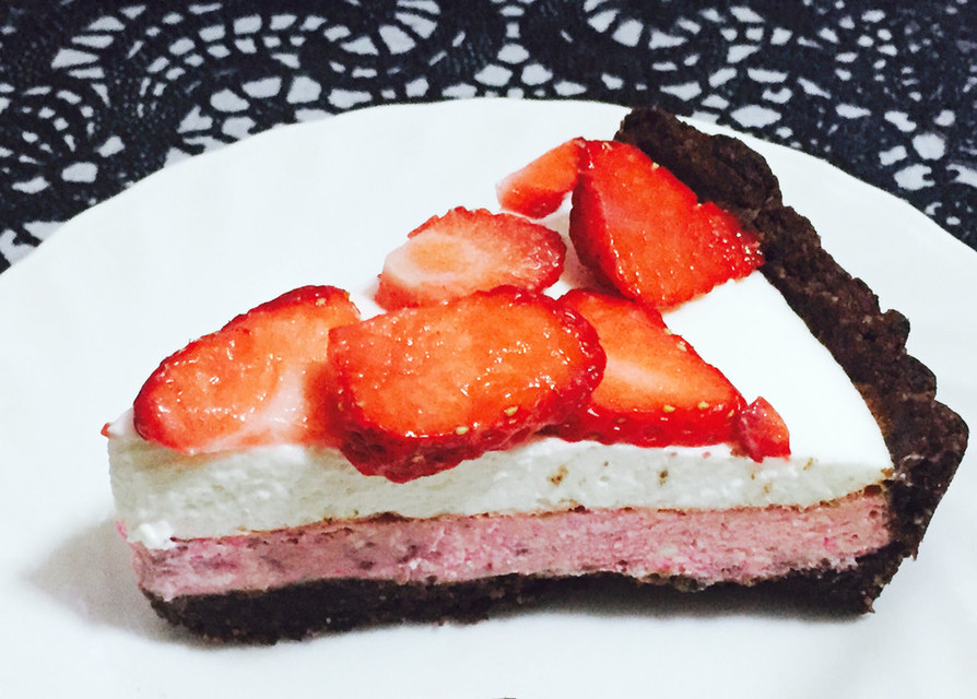 糖質制限◆苺チーズケーキの二層タルトの画像