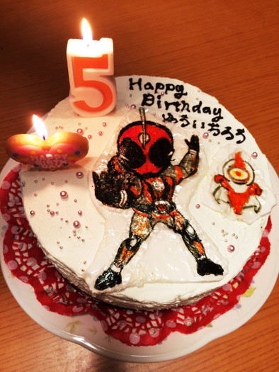 簡単 誕生日ケーキ 仮面ライダーゴーストの写真