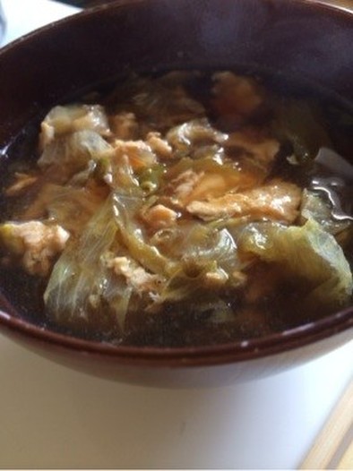 ★お雑煮リメイク★レタスの玉子スープ！の写真