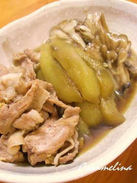 豚肉となすと舞茸の煮物
