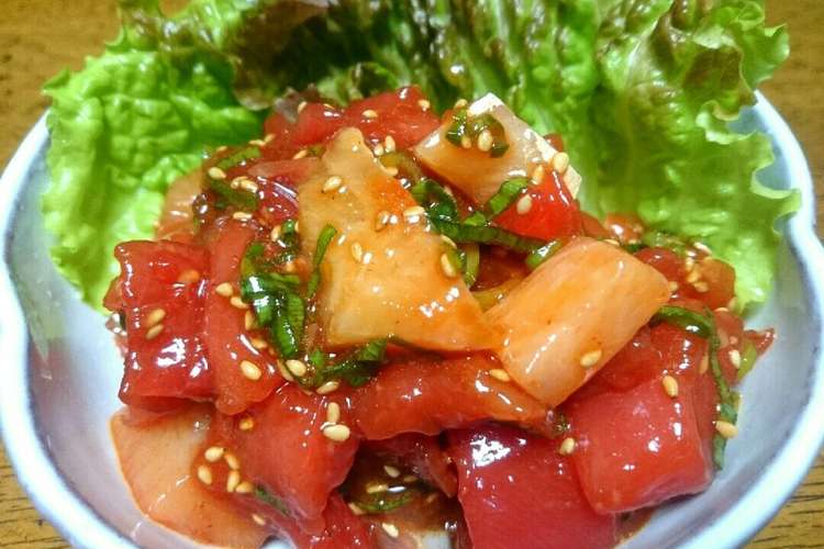 簡単おつまみ お刺身ユッケ レシピ 作り方 By モーリー食堂 クックパッド