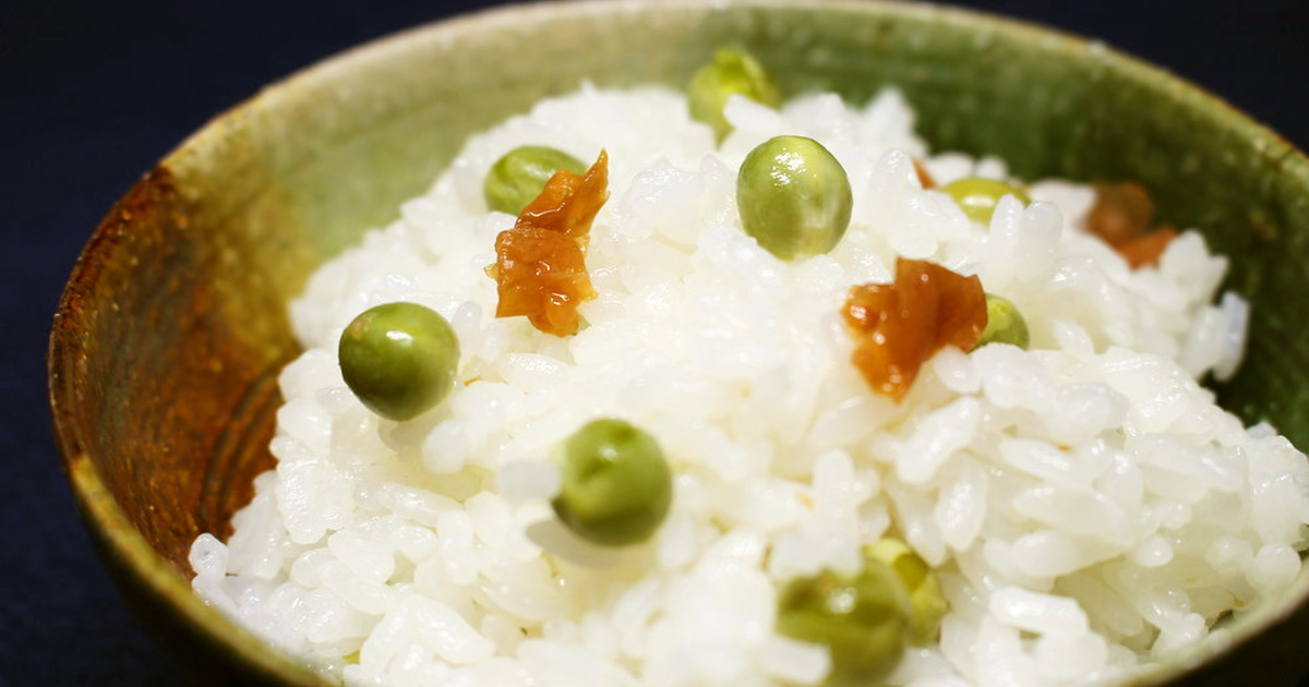 ホクホクっとしたうすい豆の梅ご飯