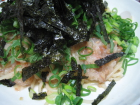 納豆おろし梅シソパスタ