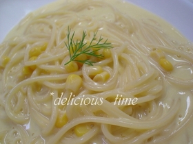 ひとりごはん☆豆乳コーンスープスパゲティ
