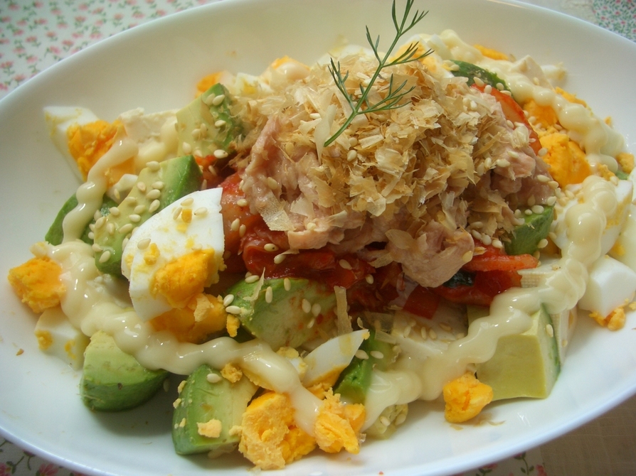 アボカドキムチ豆腐サラダ☆ by うさぎー 【クックパッド】 簡単おいしいみんなのレシピが389万品