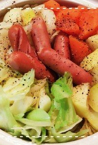 土鍋で簡単！きゃべつと根菜のポトフ