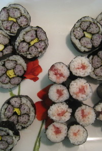 梅の花　飾り巻き寿司