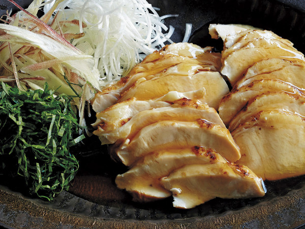 鶏ハムの香味野菜添え