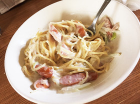 牛乳で簡単 クリームパスタ