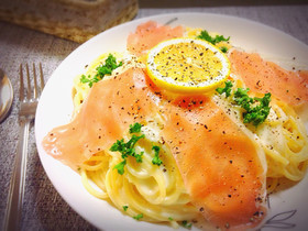 牛乳で簡単!レモンのクリームパスタ♪