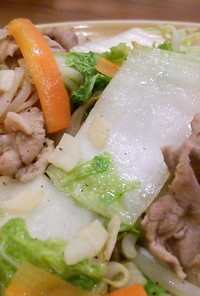 白菜入り肉野菜炒め。