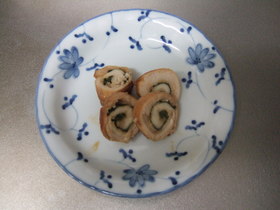 鶏の大葉巻き(大葉にんにく醤油で)