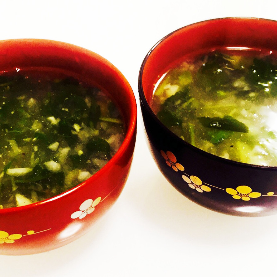 春の七草のとろみスープ〜中華味♡の画像