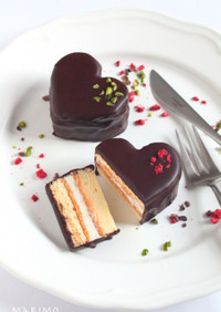 バレンタインに★ハートのチョコケーキ